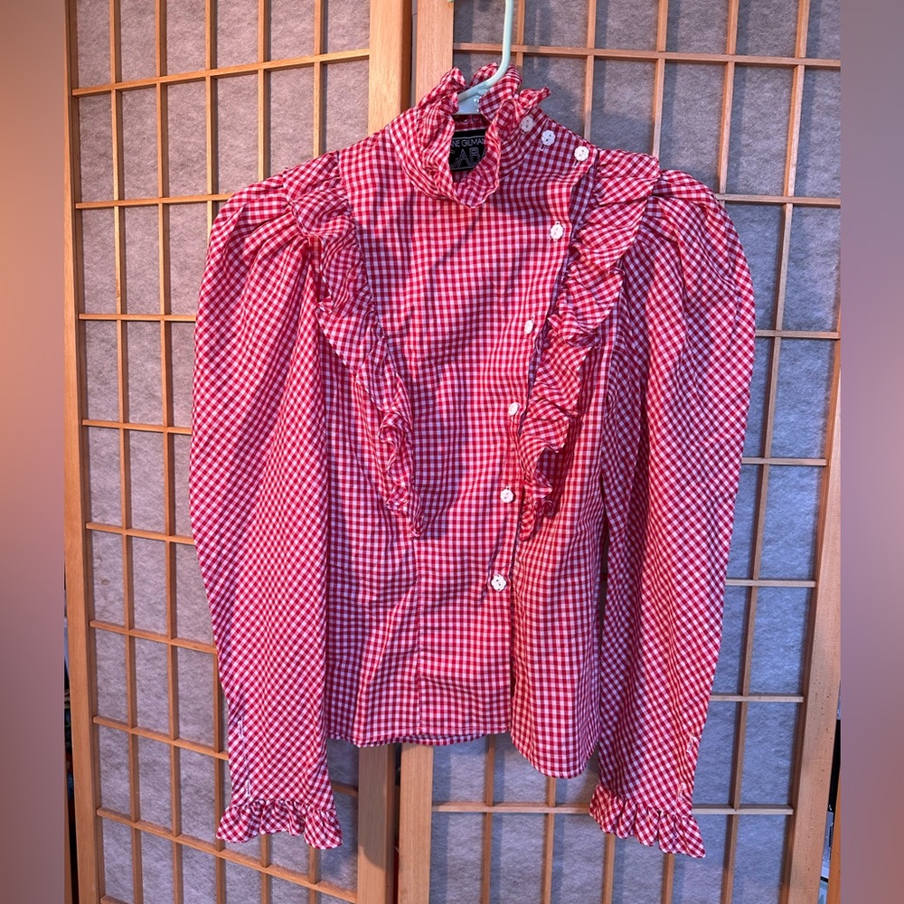 Vintage red gingham top Diane Gilman for CABAL sz9/10
